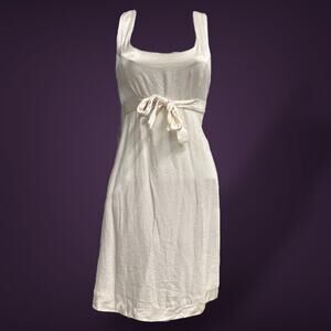 Vintage 1980s Scarlett White Satin Sheath Dress - Size Medium